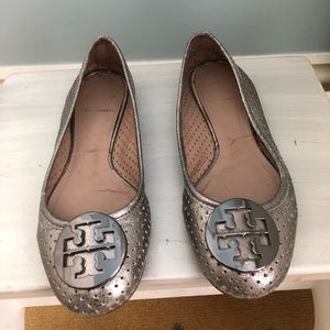 Silver Tory Burch flats